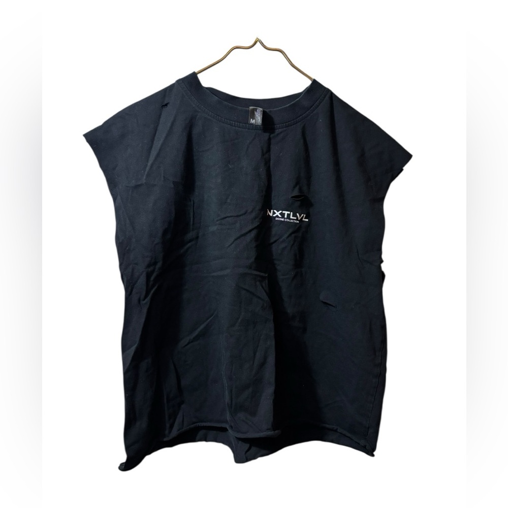 NXTLVL | black shirt distressed medium